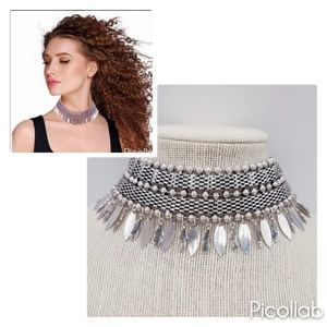 Boho Feather Choker Set